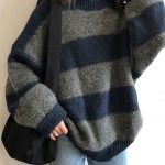Maglione pullover a righe oversize
