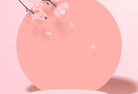 Premium Vector | Abstract minimal scene with geometric forms. cylinder podium display or showcase mockup for product in pink background with paper sakura flower.