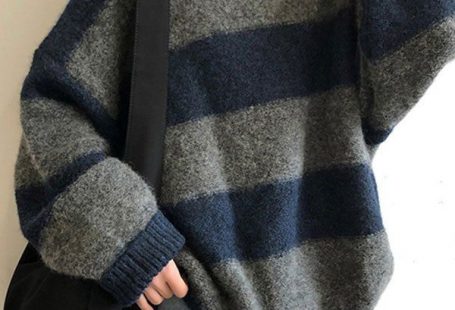 Pull-over à rayures surdimensionnées