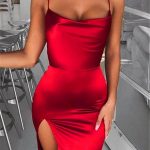 Red Sexy Backless Cross Sling Dress