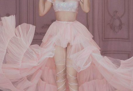 Stretch Pink Rhinestones Tailing Show Outfit - One Size Stretch