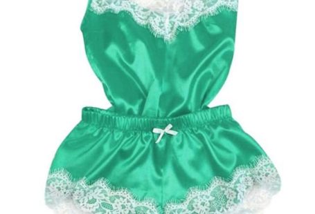 Women's Sleep Lounge Sexy Lingerie silk satin Nightwear Fashion Loose Lace Sleepwear - Coral Red / XXXL