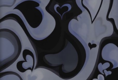 blue and black theme heart wallpaper