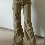 Pantalon cargo à jambe droite avec poche