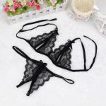 Sexy Lace Lingerie Set Sensual Women Hollow Out Transparent Women Erotic Underwear Set Porn Bra Sex G-string Panties Lingerie - Red / S