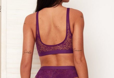 Two Pack Crop Bralettes : Black & Velvet Purple - Black & Purple / 38FF/G