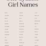 65+ *Prettiest* One Syllable Middle Names for Girl