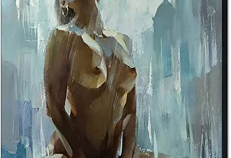 MAMAGO Canvas Wall Art Sexy Nude Loft Painting Abstract Shower Woman Pictures Modern Lady Posters Prints Artwork Home Decorations for Living Room Bedroom Bathroom Framed Ready to Hang - 24"Wx36"H