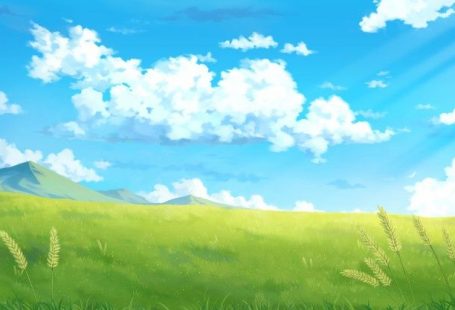 Dia céu nuvens - anime fundo. | Foto Premium
