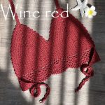 Beach Babe: Crochet Bikini Set with Swim Skirt, One Size / Top Wine Red
