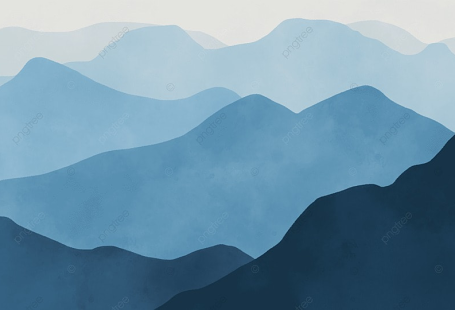 Blue Watercolor Landscape Computer Desktop Wallpaper Background, Wallpaper, Wallpaper Powerpoint, Blue Background Image And Wallpaper for Free Download