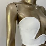 Chic Cut Solid Bandage Strapless Crop Top with Underwire Pink-XS