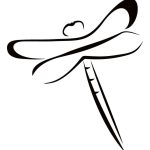 Dragonfly at artistic sketch