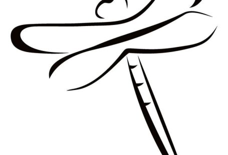 Dragonfly at artistic sketch