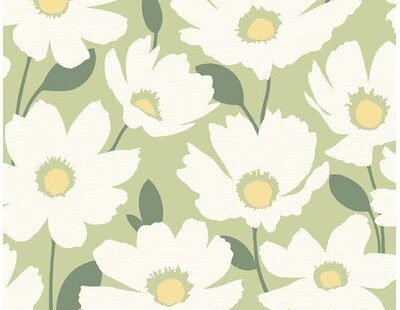 Ebern Designs Astera Grey Floral Wallpaper | Wayfair.ca