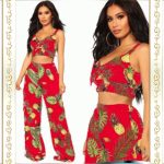 Fashion Sexy Vest Loose Pants Suit