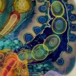 Layered Resin and Paint Blend in Strikingly Psychedelic Paintings