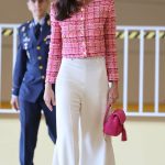 Queen Letizia is coming for Kate's style crown as the Spanish royal stuns in cropped pink jacket and stylish wide-legged pants