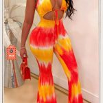 Reddishblack Sexy Printed Off Shoulder Jumpsuit