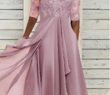 Round Neck Lace Swing Elegant Occasion Formal Midi Prom Dress AD550 -