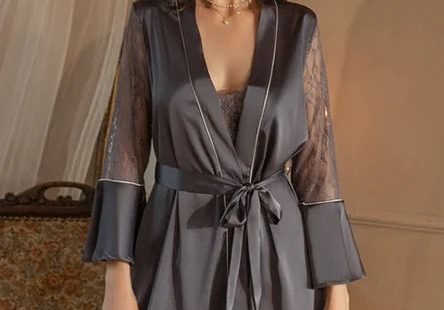 SEXY LACE STITCHING NIGHTDRESS HOME DRESS