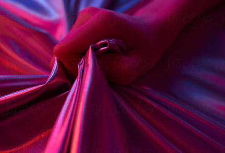 "Sensual Female Hand Grabbing Holographic Sheet" by Stocksy Contributor "Clique Images"
