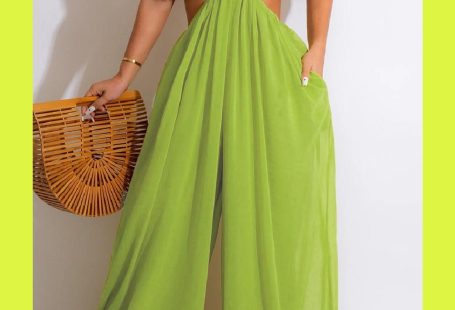 Sexy Casual Solid Frenulum Backless Halter Regular Jumpsuits