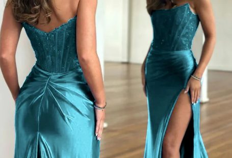 Sexy Strapless Long Prom Dress With Split - Black