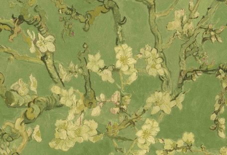 Van Gogh Almond Blossom Floral Wallpaper in Green