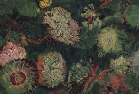 Wallpaper VanGogh Peonies Dark green