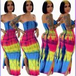 Women's Fall Winter Women's Sexy Tie Dye Print Sexy Dress