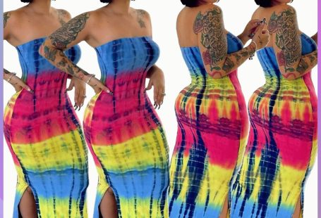 Women's Fall Winter Women's Sexy Tie Dye Print Sexy Dress