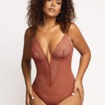 Women's Sexy Lace Deep-V Neck Bodysuits