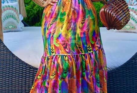 Yellow Sexy Print Hollowed Out Patchwork Spaghetti Strap Sling Dress Dresses