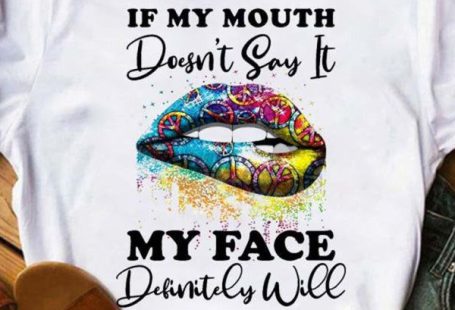 sexy leopard print lips t-shirt round neck short-sleeved T-shirt women's top - Pattern1 / M