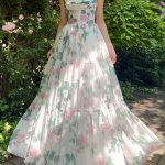 A-Line/Princess Off-the-Shoulder Sleeveless Floor-Length Prom Dress with Applique