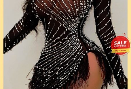 Black Sexy Patchwork Tassel Half A Turtleneck One-piece Suits Dresses