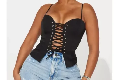 Black Sexy Strapless Strapless PU Vest