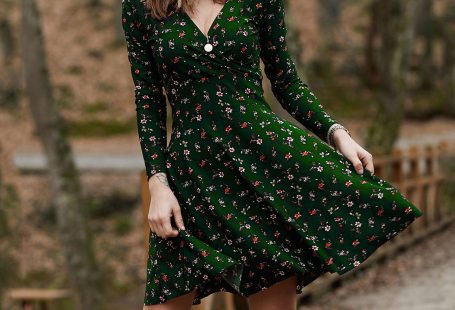 Ehaolian Female V Sleeve Retro Culb Manches Elegant Neck Dress Robe Women Party Long Women's Dress Feminino Party Female Gala Green-L