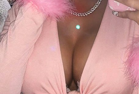 Fuzzy Cuff Tie-front Crop Top - Pink / S