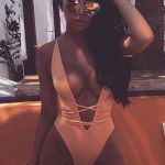 Low Back High Cut Braided Straps Deep V One Piece Swimsuit - L / White