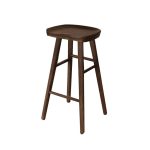 Modern Armless Backless Counter Stool Wood Bar Stool with Pedal for Indoor Walnut-6 Piece Set-Counter Stool(66cmH)