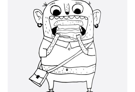 Modern Style Illustration Wall Mural Wallpaper Monsters Bedroom Wall Mural 208cm x 147cm-Green-Peel and Stick