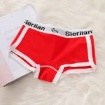 New Women Cotton Boxers Underwear Seamless Panties Letter Fashion Briefs Low Waist Female Comfort Underpant Lady Lingerie Thongs Grey 01-XL-1pc
