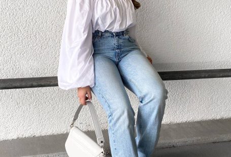 Off Shoulder Top mit Ballon Ärmel in weiss