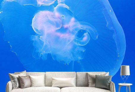 Papel pintado de fotografía moderno decorativo Mural de pared de salón submarino 58" x 38"-Agua-Pelar y pegar