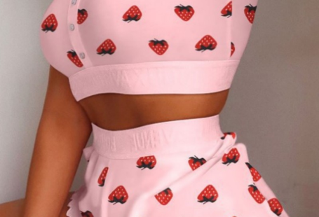 Pink Sexy Living Print Basic Spaghetti Strap Sleeveless Two Pieces