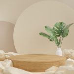 Premium Photo | 3d render abstract background, cosmetic products podium scene with platform, for show cosmetic product. stand showcase pedestal studio.