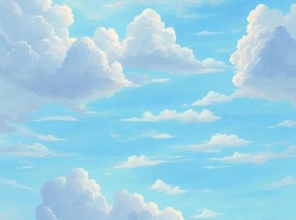 Premium Vector | Drawing blue sky with clouds in anime style