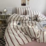 Rönd rúmföt Comforter sett með koddahúsi rúm lak stakt í fullri stærð rúmlín sængur - 01 / set / Full 4pcs 180x220cm